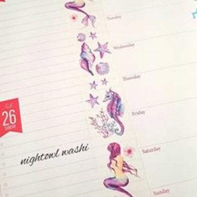 Watercolor mermaid washi tape