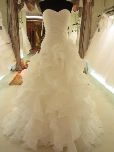 Elegant Wedding Dress Mermaid Sweetheart Wedding Dresses Ruffle Long Lace Up Bridal Gown