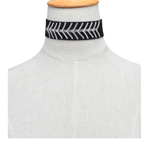 Cool Fish Bones V Shape Rhinestone Choker Necklace for Girls - Thumbnail 2