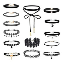 Chic Gothic Black Choker Necklace Set for Girls of OOTD - Thumbnail 1