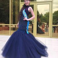 Dark Navy Prom Dress, Mermaid Prom Dress, Sexy Prom Dress, Floor-length Prom Dress, Sleeveless Prom Dress, Mermaid Evening Dress - Thumbnail 2