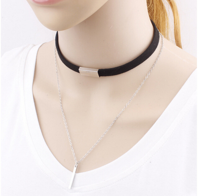 Double Layer Tassels Choker Necklace with Two Colors for Summer OOTD