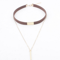 Double Layer Tassels Choker Necklace with Two Colors for Summer OOTD - Thumbnail 2