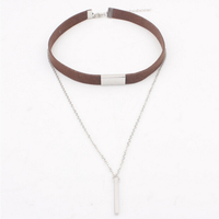 Double Layer Tassels Choker Necklace with Two Colors for Summer OOTD - Thumbnail 3