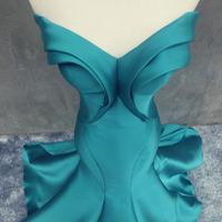 Elegant Mermaid Prom Dress Evening Dress Off the Shoulder Satin Long Prom Dresses Evening Dress - Thumbnail 1