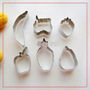 FRUIT Assorted SHAPE Multiple Use Stainless Steel 6 Different Shape Cookie Cutter Mold - Thumbnail 1