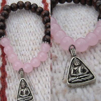 Rose quartz-buddha bracelet