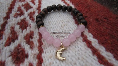 Rose Quartz & Moon Bracelet