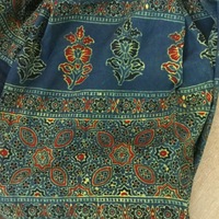 Summer scarf in hand block Ajrak prints - Thumbnail 2