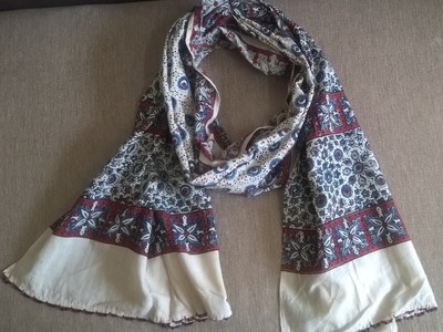 Summer scarf in hand block Ajrak prints