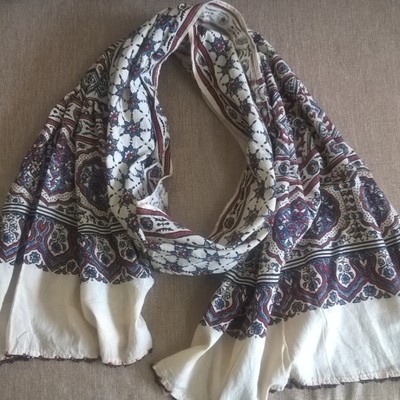 Summer scarf in hand block ajrak prints