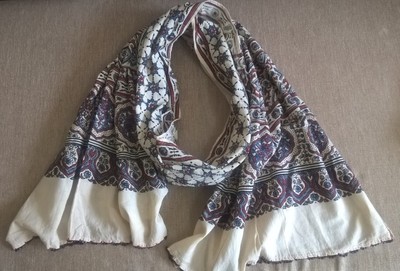 Summer scarf in hand block Ajrak prints