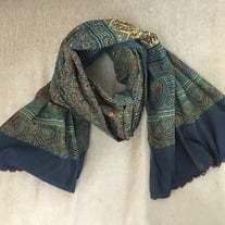 Summer scarf in hand block Ajrak prints