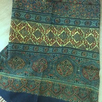 Summer scarf in hand block Ajrak prints - Thumbnail 2