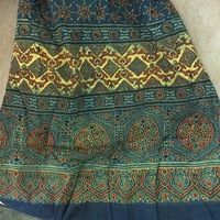 Summer scarf in hand block Ajrak prints - Thumbnail 2
