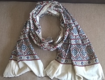 Summer scarf in hand block Ajrak prints