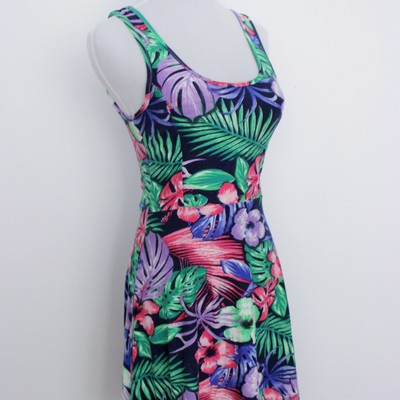 Tropical fit n' flare dress
