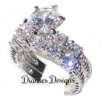 R23 - Stainless Steel 3 Carat Wedding Bridal Ring Set Never Tarnish No Green Finger