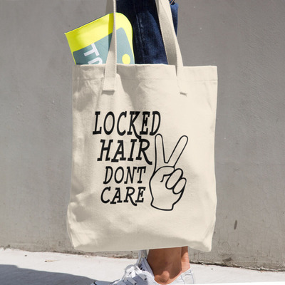 Locked hair cotton tote bag