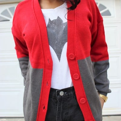 Red/grey cardigan - Thumbnail 5
