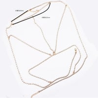 Fashion Simple Gothic Sexy Bra Chain Necklace With Crystal - Thumbnail 3