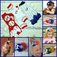 Girls Chicago Cubs Outfits, Baby Girls Cubs Coming Home Outfit, Girls Baseball Outfit, Cubs Baby Shower Gift, Toddlers - Thumbnail 4