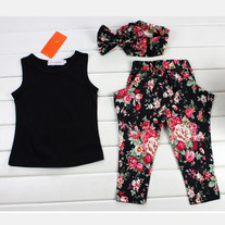 Spotted In Floral Top, Headband and Pants Set - Thumbnail 2