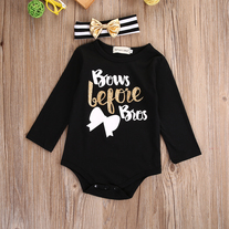 Bows Before Bros Onesie and Headband Set - Thumbnail 3