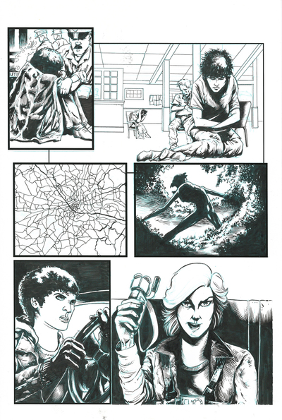 Horror Show Issue 2 Sequential Production Page - Pen and Ink with Blueline