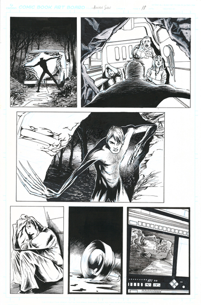 Horror Show Issue 1 Sequential Production Page - Pen and Ink with Blueline