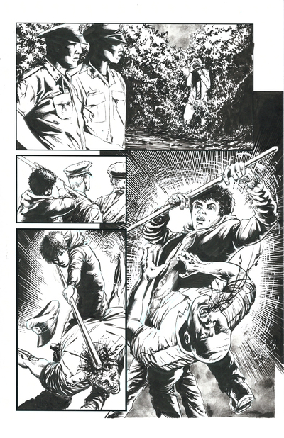 Horror Show Issue 2 Sequential Production Page - Pen and Ink with Blueline