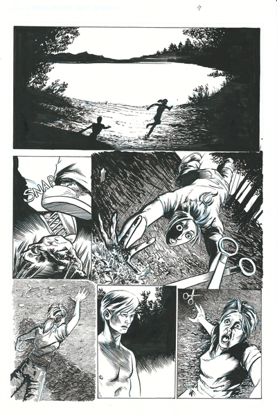 Horror Show Issue 2 Sequential Production Page - Pen and Ink with Blueline