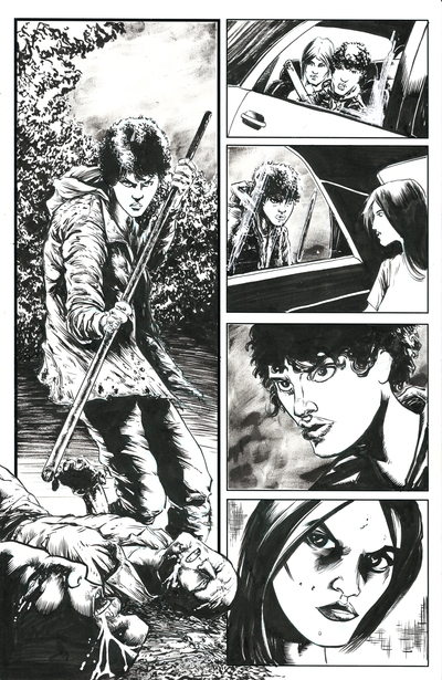 Horror Show Issue 3 Sequential Production Page - Pen and Ink with Blueline