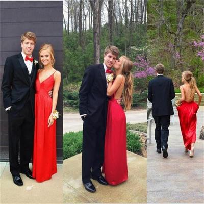 2017 red sexy simple popular backless charming prom dress, evening party dress, bd143661