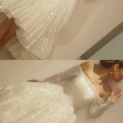 Sexy off the shoulder evening dress,long sleeves party dress,short prom dress