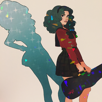 Michiru 8x10 print - holographic