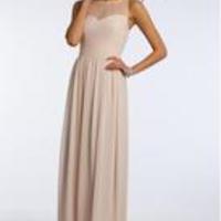 Chiffon Blush Pink Modern Formal Floor-Length Cheap Bridesmaid Dresses - Thumbnail 1