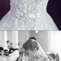 White Wedding Dress,Beading Sleeveless Bridal Dress,See Through Back Wedding Dress - Thumbnail 1