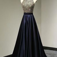 Backless Beading Handmade Prom Dress,Long Prom Dresses,Prom Dresses,Evening Dress, Prom Gowns, Formal Women Dress,prom dress - Thumbnail 1