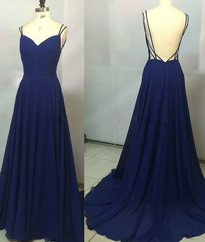 2017 Custom Made Royal Blue Prom Dress,Spaghetti Straps Prom Dress,Sleeveless Party Dress,6549846