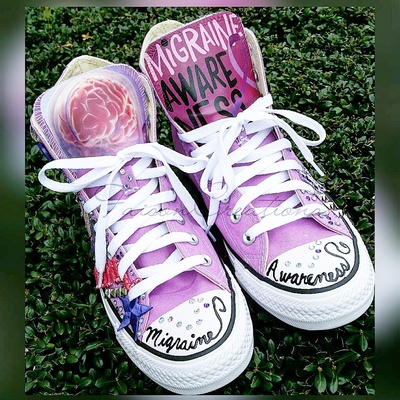 Migraine awareness custom converse