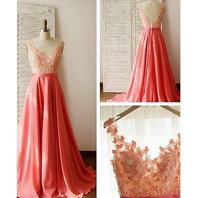 Floor length lace prom dress, long bridesmaid dresses , 2017