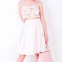 Larme Beige Plaid Skirt - Thumbnail 1