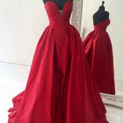 Simple red prom dress satin long evening gowns formal party dresses for teens senior