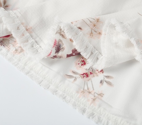 Floral Pom Pom Slip Dress With Choker