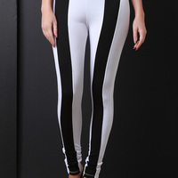 Two-Tone High-Waisted Pants - Thumbnail 1