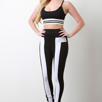 Two-Tone High-Waisted Pants - Thumbnail 2