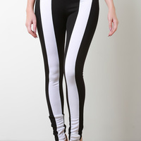 Two-Tone High-Waisted Pants - Thumbnail 3