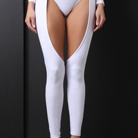 Cutout Chap Leggings - Thumbnail 1