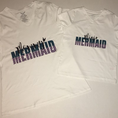 "mermaid" - mommy & me tshirts *pick your color*
